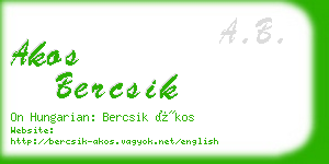 akos bercsik business card